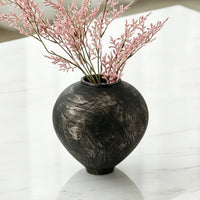 Resin Vase Aged Flower Vase Textured Vessel for Simplifiers, Entryway