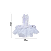 Lace Flower Girl Basket Handmade Ceremonial Decor Decorative for Ceremony