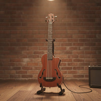 Bass Ukulele with Pickup Ergonomic Design Bass Guitar 4-String Instrument for Home Practice