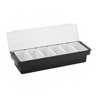 Multi-Compartment Condiment Tray with Removable Cups Compartmented Condiment Container with Lid Easy to Clean Garnish Tray with Compartments Detachable for Bartenders, Hosts, Bar Service, Ingredient Prep