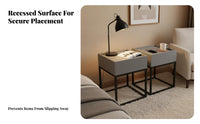C-Shaped End Table Modern Design Bedroom Furniture Easy Assembly for Home Office