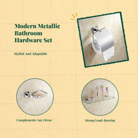 Copper bathroom set: towel bar, wall shelf, adjustable hooks
