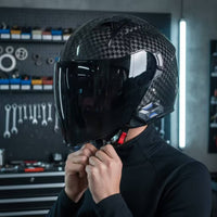 Carbon Fiber Look 3/4 | DOT Approved with, for Daily Commuting