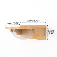 Mounted Cat Bed Perch and Wall-Mounted Modern Furniture, 15-Piece Solid Wood Activity Set with Scratching Surface for Large Cats to Rest and Play