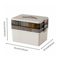 Home Medicine Storage Box Detachable Trays Stacked Medicine Organizer Easy to Opening Pill Storage Case for Living Room