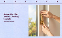 Aluminum Alloy Fenestration Handle, Slim Casement Lock, Sturdy Outward Opening Handle, Home Office Accessory, Black