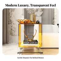 Transparent C-Table Modern Design Nightstand Space-Saving for Homeowners, Adults