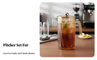 Water Pitcher with Cups Pitcher with Lid Dishwasher Large Capacity Beverage Jug Set for Restaurants, Summer Gatherings
