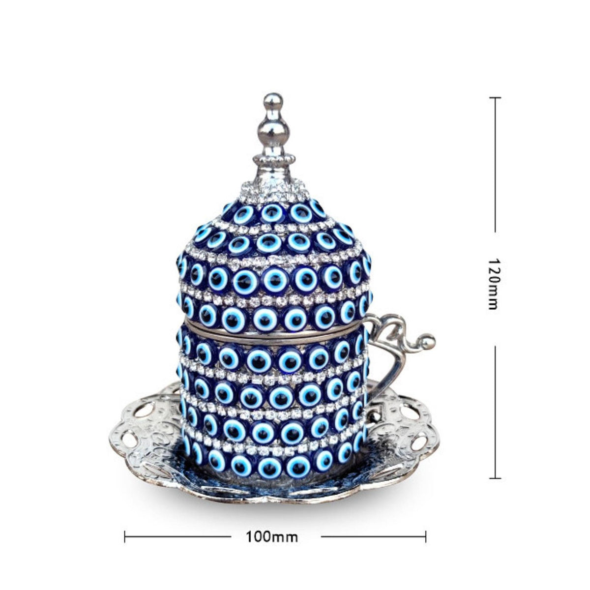 Turkish Coffee Cup Set Ornate Evil Eye Cup Traditional Ottoman Design