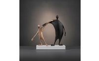 Abstract Human Figure Sculpture Minimalist Ornament with Marble Base Matte