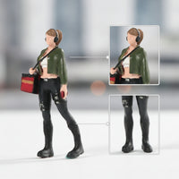 Miniature Courier with Parcel Carrier Small-Scale Courier Figure Tabletop Diorama Figure for Hobbyists, Collectors, Model Photography, Street Scenes