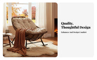 Upholstered Sled Base rocking chair Highsupportive assistance Rocking Chair Thick pad Sturdy Frame for Adults, Patio