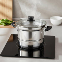 Stainless Steel Pasta Cooker Multipurpose Pasta Pot with Strainer Pasta Cooker Set Even Heating Kitchen Cookware