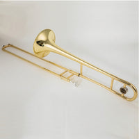 B♭ Trombone with Case Gold Finish   Trombone Large Bell Instrument for Beginners, Rehearsals