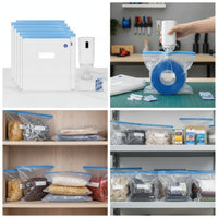 10 Pieces Moisture-Resistant Vacuum Storage Bags with Electric Pump Reusable Vacuum Bags with Electric Pump Long-Lasting Large for Closet Organization
