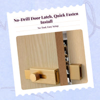 Portable Door Lock, Slide Bolt Latch, No Drill Security Lock, Suitable for Bedroom and Wooden Doors, Easy to Install, Zinc Alloy