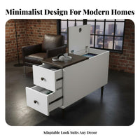 C-Shaped Sofa Table Space-Saving Nightstand Long-Lasting and Sturdy