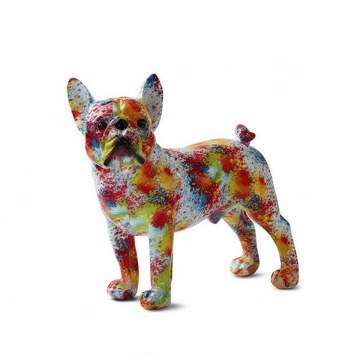 French Canine Figurine Unique Gift French Canine Statue Artistic Resin Dog Statue for Living Room, Entryway, Bookshelf