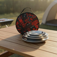 12 Pieces Camping Tableware Set Reusable Stainless Steel Mess Kit Easy to Clean Picnic Tableware Set for Picnics