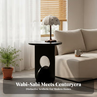 Round Pedestal Table Wabi-Sabi Aesthetic Cutout Pedestal Side Table for Students