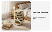 Multifunctional Bedside Storage Cabinet on Wheels Large Capacity Multi-Tier Rotating Organizer Long-Lasting Storage Cart with Wheels for Homeowners, Professionals, Living Room, Bedroom, Bathroom, Kitchen