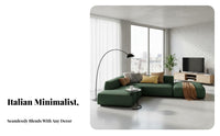 Easy-to-Clean Fabric L-Shaped configurable Chaise Minimalist aesthetic configurable Chaise Sectional Latex Cushions Living Room Furniture Space-Saving for Apartment Dwellers, Families, Homeowners, Lounge Area, Lounging, Family Gatherings, Movie evenings