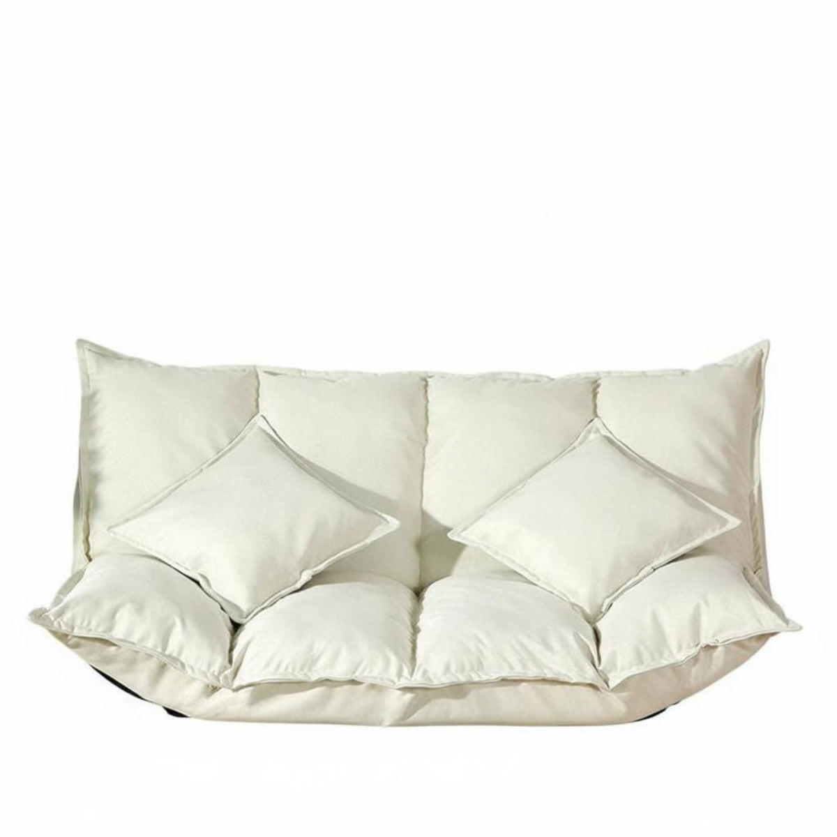 Foldable 2-Seater Floor Sofa Converts to Bed Fold-Expandable Mattress Couch Space-Saving Adjustable Backrest for Young Adults