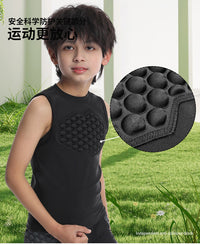 跨境新款现货蜂窝篮球防撞背心足球护胸青少年训练紧身运动背心