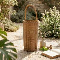 Woven Wicker Umbrella Stand Handwoven Home Storage Stable
