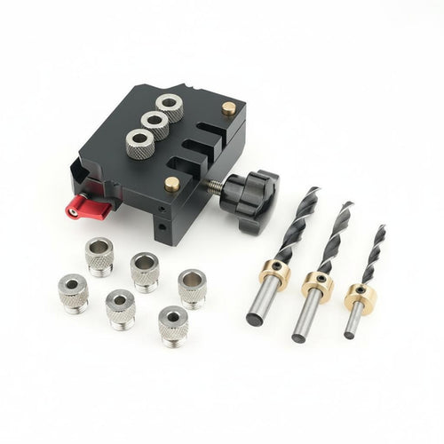 Self Centering Dowel Jig Aluminum Alloy Self Centering Doweling Jig Positioning Vertical Hole Drill Guide for Carpenters