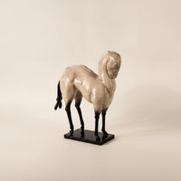 Standing Horse Resin Statue Horse Sculpture with Base Shiny Decor for Living Room, Entryway, Study