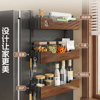 Ljxz Solid Wood Refrigerator Side Hanging Rack, Multi-layer Storage