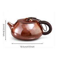 Hammered Copper Teapot 300ml Kettle Heat-Colored Pot for Collectors