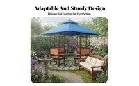 Resistant Patio Pavilion Sun Pdecayection Gazebo with Table and Benches Waterproof Outdoor Structure Vented Canopy for Homeowners, Gardeners, Entertainers, Rooftop, Courtyard, Backyard, Poolside