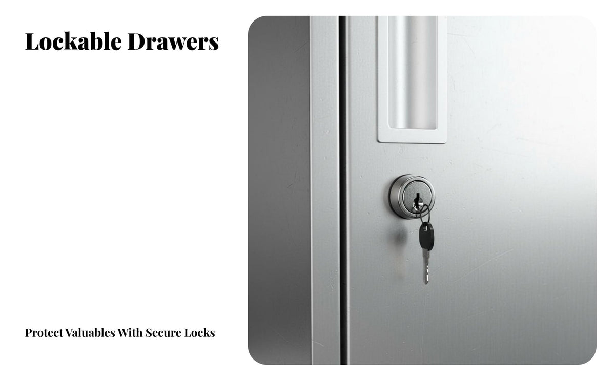 Lockable Stainless Steel Storage Cabinet Rust Proof Multi-Drawer Storage Cabinet Low Steel Drawer Unit Waterproof for Homeowners, Professionals, Students, Basement, Garage, Workshop, Laboratory