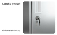 Lockable Stainless Steel Storage Cabinet Rust Proof Multi-Drawer Storage Cabinet Low Steel Drawer Unit Waterproof for Homeowners, Professionals, Students, Basement, Garage, Workshop, Laboratory
