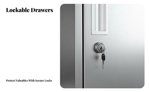 Lockable Stainless Steel Storage Cabinet Rust Proof Multi-Drawer Storage Cabinet Low Steel Drawer Unit Waterproof for Homeowners, Professionals, Students, Basement, Garage, Workshop, Laboratory