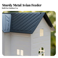 Decorative Design Hanging Solar Bird Feeder Weatherproof Solar-Powered Feeder House Two-in-One Function Outdoor Decoration Easy to Clean and Refill for Nature Lovers, Homeowners, Gift Givers, Backyard, Patio, Porch, Balcony