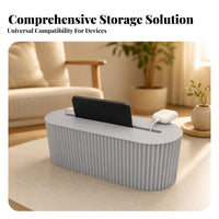 Ribbed Surface Long Rounded Shape Power Strip Box Cable Management Box