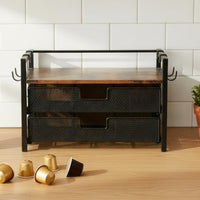 Double Layer Coffee Pod Organizer Space Saving Coffee Capsule Holder Rust Resistant Home Storage