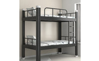 Metal Bunk Bed Black Iron Bunk Bed Space-Saving Furniture for Students, Teens, Dorm Room, Accommodation for Students, Shared Bedroom