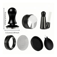 7 Pieces Espresso Accessory Kit Textured Coffee Tamper Distributor Versatile Puck Screen for Baristas