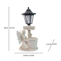 Solar Angel Statue Resin Material Solar Garden Sculpture for Balcony, Patio