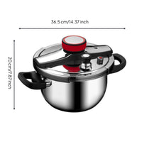 Uncoated Stainless Steel Pressure Cooker Polished Pressure Cooker with Safety Valve Safe Stewpot Faster for Kitchen