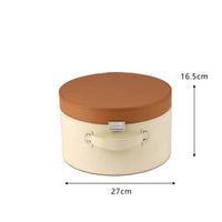 Round Storage Box with Lid Luggage-Styled Cylindrical Storage Box Decorative Cylindrical Container with Lid for Bedroom, Closet