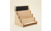 Stepped Tiered Display Rack with Writing Board Easy to Assemble Greeting Card Display Rack Compact Greeting Card Holder Versatile for Teachers, Craft Fairs