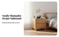 2-Drawer Nightstand with Lock Nordic aesthetic Bedside Table Modern Design for Home