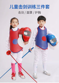 Fencing Plastic Set Three-Piece Children's Set Vest Fencing Equipment Training Chest Guard Helmet