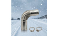 Metal Exhaust Tube Connector with Clamps Ribbed Exhaust Connector with Clamps 27mm Stable for Parking Heater