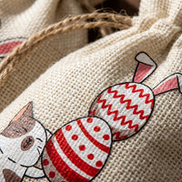 20pcs Easter Burlap Bag Rustic Design Easter Burlap Gift Bags Reusable Bunny Drawstring Bags for Kids, Spring Holiday Events, School Event, Infant Showers
